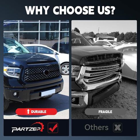 2 Pcs Front Honeycomb Bumper Grille and Grille Trim Compatible with 2014-2021 Toyota Tundra 53101-0C041 76180-0C030 (Matte Black, 2014-2020) in Kuwait