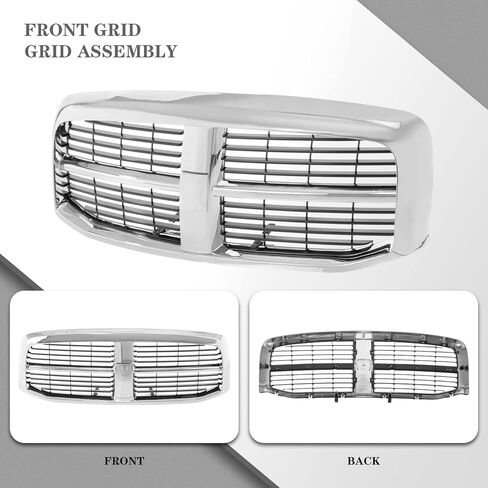 CarpartsDepot Grille Grille Grille All Chrome لعام 2006-2009 Dodge Ram 1500 2500 3500 Pickup Truck Fit CH1200281 55077778AF NEW in Kuwait