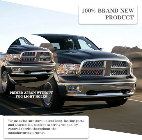 CarpartsDepot Grille Grille Grille All Chrome لعام 2006-2009 Dodge Ram 1500 2500 3500 Pickup Truck Fit CH1200281 55077778AF NEW in Kuwait
