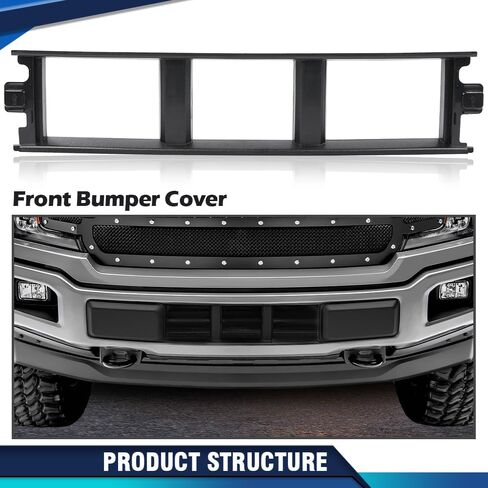PIT66 الأمامي غطاء المصد الأمامي لوحة تقليم الشبكة المتوافقة مع Ford F150 2018 2019 2020 Black ABS البلاستيك JL3Z17B968BB in Kuwait