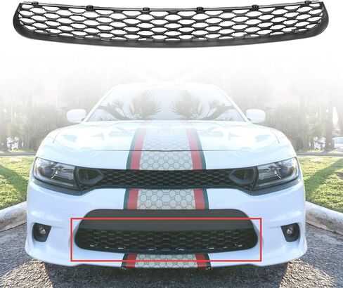 Ecotric Upper Lower Grill متوافق مع 2015-2023 Dodge Charger SRT SCAT Pack Daytona 68394592AA in Saudi Arabia