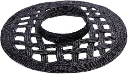 Women's Open-Crown Straw Hat - 15cm Wide Brim Handwoven - Adjustable 56-58cm - Summer Beach Hat in Saudi Arabia