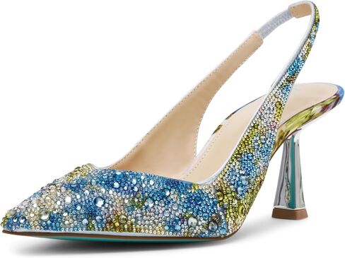 Betsey Johnson Women's Clark Pump, Blue Floral, 10 in Saudi Arabia
