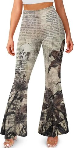 Yoga Pants Women Flared Slit Leggings Tummy Control High Waist Bell Bottom Trousers Plus Size Workout Bootleg Pants in Kuwait