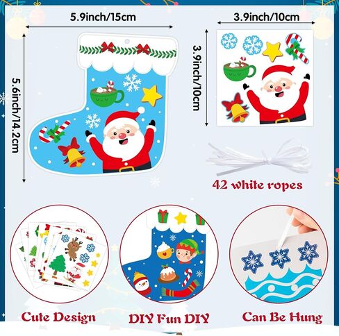 Christmas Ugly Sweaters Craft Kits - 123Pcs Christmas Colorful Sweaters DIY Sticker Ornaments for Kids, Make Your Own Xmas Crafts Paper Sweaters Ornaments for Christmas Tree Party Supplies in Saudi Arabia