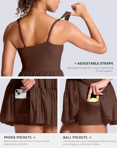 Soothfeel Tennis Dresses for Women Athletic Dress with Built in Shorts & Bra Flowy Golf Workout Dresses with Pockets Summer in Saudi Arabia