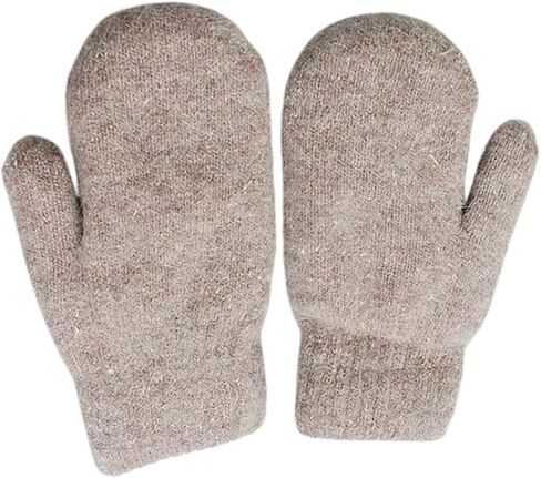 ECYC Women Plush Winter Warm Mittens, Solid Color Full Finger Mittens Elastic Soft Gloves Knitted Mittens for Women in Saudi Arabia