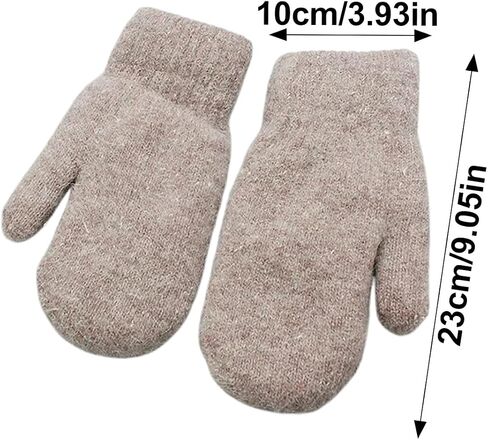 ECYC Women Plush Winter Warm Mittens, Solid Color Full Finger Mittens Elastic Soft Gloves Knitted Mittens for Women in Saudi Arabia