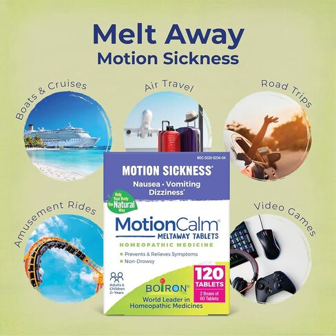 Boiron Motioncalm الإغاثة للغثيان والقيء أو الدوخة المرتبطة بمرض الحركة بسبب السفر وركوب التسلية وألعاب الفيديو أو VR - in Saudi Arabia
