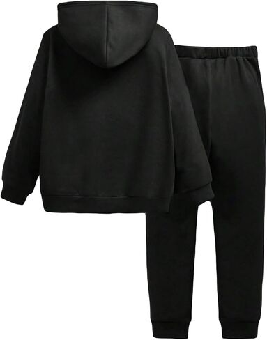 SweatyRocks Boy's Two Piece Outfits Letter Print Full Zip Long Sleeve Hoodies and Sweatpants Set in Saudi Arabia