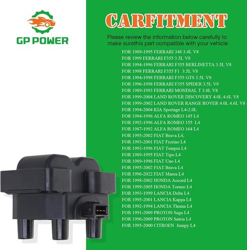 Ignition Coil Pack Set Of 1 Compatible With FERRARI 348 F355 MONDIAL T FOR LAND ROVER DISCOVERY RANGE ROVER 4.0L 4.6L V8 FOR KIA Sportage L4 2.0L For UF545 UF614 UF306 ERR6045 ERR6566 134386 in Saudi Arabia
