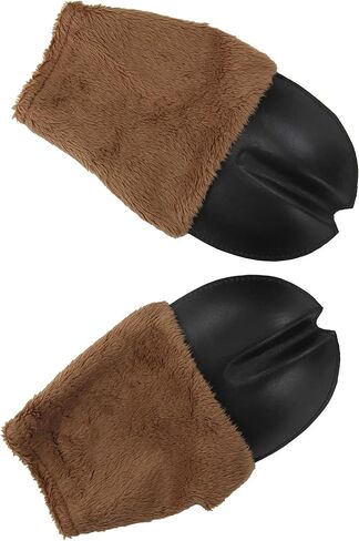 Deer Costume Brown Front Hooves - Polyester and Spandex Hoof Gloves with Mitten Flap in Saudi Arabia