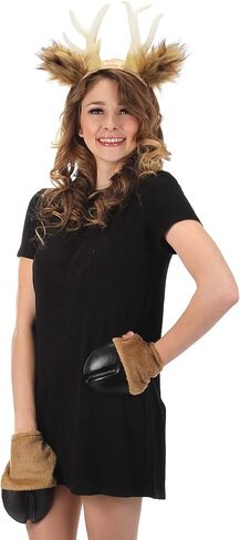 Deer Costume Brown Front Hooves - Polyester and Spandex Hoof Gloves with Mitten Flap in Saudi Arabia