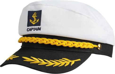 Yacht Sailor Hat, Navy Captain Cap, Adult Marine Admiral Costume, White 1 Pack in Saudi Arabia