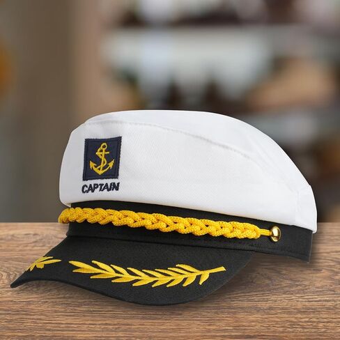 Yacht Sailor Hat, Navy Captain Cap, Adult Marine Admiral Costume, White 1 Pack in Saudi Arabia