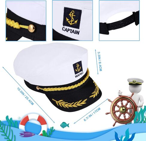 Yacht Captain Hat, Sailor Ship Cap Scarf Sunglasses， Captains Hat for Men Boating, Used for Yacht Rock Party Attire (4pCS set). in Saudi Arabia