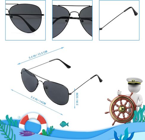 Yacht Captain Hat, Sailor Ship Cap Scarf Sunglasses， Captains Hat for Men Boating, Used for Yacht Rock Party Attire (4pCS set). in Saudi Arabia