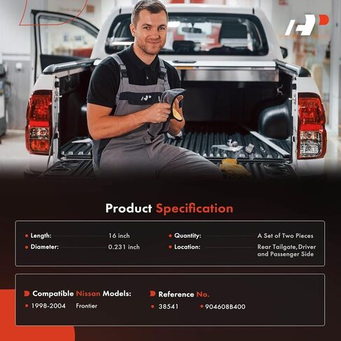 كابل دعم الباب الخلفي A-premium متوافق مع Nissan Frontier 1998-2004 ، 16 بوصة ، سائق خلفي خلفي وجانب الراكب ، مجموعة 2-PC ، استبدل# 904608B400 in Saudi Arabia
