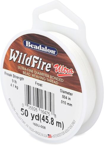 Beadalon Wildfire Ultra, 0.004" / 0.10 mm, 8 Carrier/Filament, Break Strength 9 lb, Frost, 20 yd in Saudi Arabia
