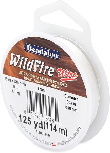 Beadalon Wildfire Ultra, 0.004" / 0.10 mm, 8 Carrier/Filament, Break Strength 9 lb, Frost, 20 yd in Saudi Arabia