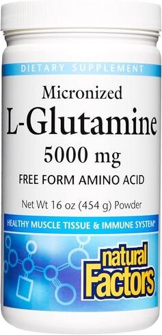 العوامل الطبيعية Micronized L-glutamine مشروب مزيج 5000 ملغ ، ويدعم العضلات ووظيفة المناعة ، 16 أوقية in Kuwait