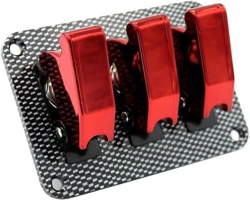 12V Toggle Switch Racing Ignition Engine Relays Carbon Fiber Surface Panel with Toggle Switch & Cover in Saudi Arabia