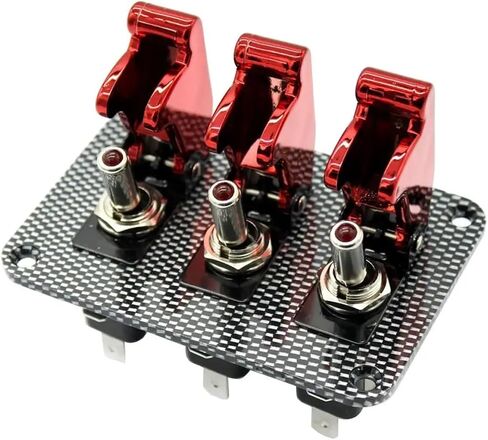 12V Toggle Switch Racing Ignition Engine Relays Carbon Fiber Surface Panel with Toggle Switch & Cover in Saudi Arabia