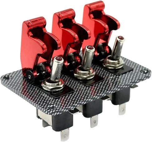 12V Toggle Switch Racing Ignition Engine Relays Carbon Fiber Surface Panel with Toggle Switch & Cover in Saudi Arabia