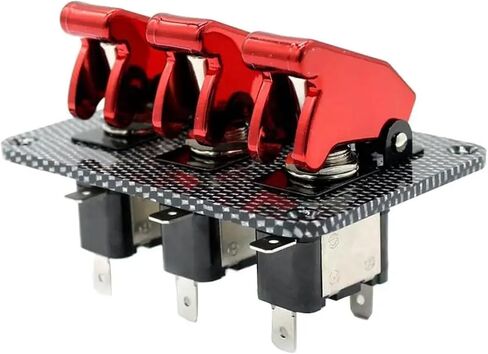 12V Toggle Switch Racing Ignition Engine Relays Carbon Fiber Surface Panel with Toggle Switch & Cover in Saudi Arabia