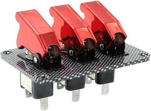 12V Toggle Switch Racing Ignition Engine Relays Carbon Fiber Surface Panel with Toggle Switch & Cover in Saudi Arabia