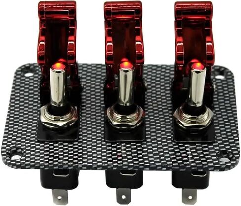 12V Toggle Switch Racing Ignition Engine Relays Carbon Fiber Surface Panel with Toggle Switch & Cover in Saudi Arabia