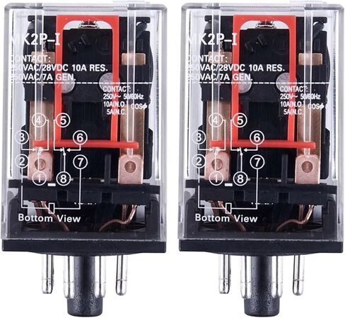2X AC 220V/230V Coil Voltage PCB Power Relay 8 Pins DPDT 2NO 2NC MK2P-1 in Saudi Arabia