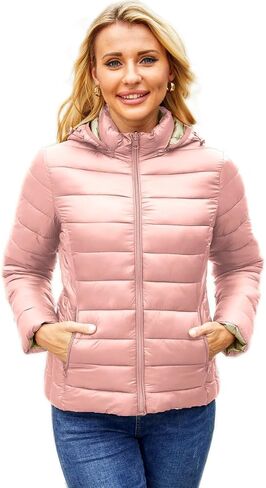 Lightweight Puffer Jacket Womens Winter Coats with Hood Packable Down Jacket Women Quilted Coat in Kuwait