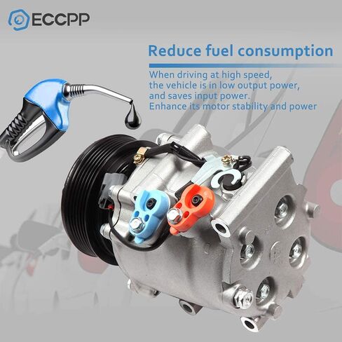 ECCPP ضاغط التيار المتردد 1997-2001 لهوندا بريلود 2.2L 2001 لهوندا سيفيك ل أكورا EL 1.7L CO 10541AC تكييف وضاغط للهواء in Saudi Arabia