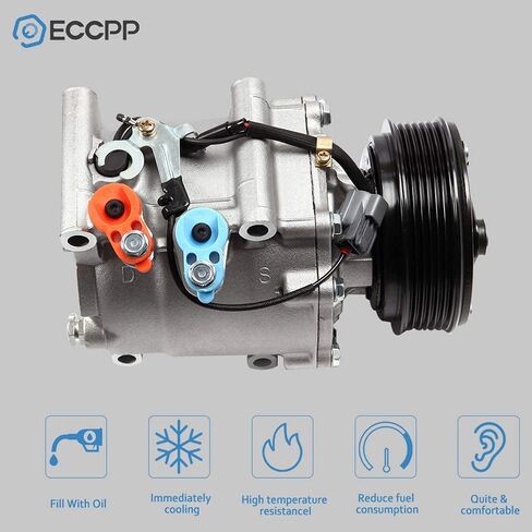 ECCPP ضاغط التيار المتردد 1997-2001 لهوندا بريلود 2.2L 2001 لهوندا سيفيك ل أكورا EL 1.7L CO 10541AC تكييف وضاغط للهواء in Saudi Arabia