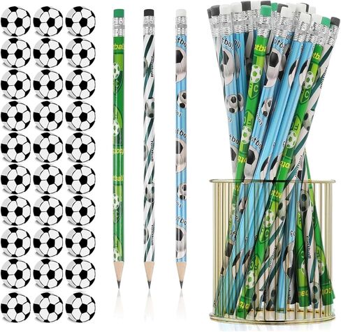 30 قطعة من أقلام الرصاص الرياضية و30 قطعة من ممحاة الكرات الرياضية، أقلام رصاص رياضية خشبية ممتعة مع ممحاة قرطاسية مدرسية ذات طابع رياضي هدايا حفلات أعياد الميلاد لوازم مكتبية للطلاب والأطفال in Kuwait