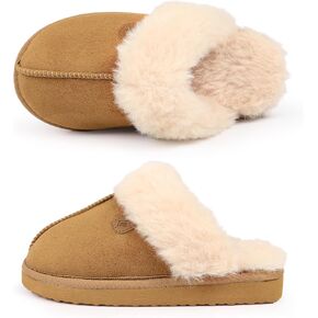 CIOR Boys Girls Memory Foam Slippers Faux Fur Lining Slip-on Clog Indoor Outdoor for Little Kid Big Kid in Kuwait