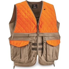 Guide Gear Men's Upland Vest for Bird Hunting, Orange with Back Game Pouch in Kuwait