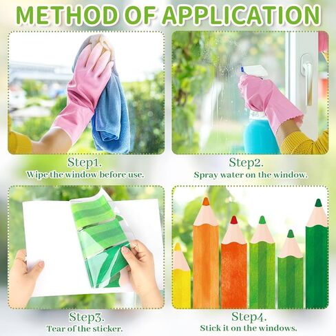 9 Sheets Pencils Window Clings, Classroom Decorations for First Day of School, Back to School Window Decals for Glass Windows Classroom Home Bulletin Board Blackboard (Pencils) in Saudi Arabia