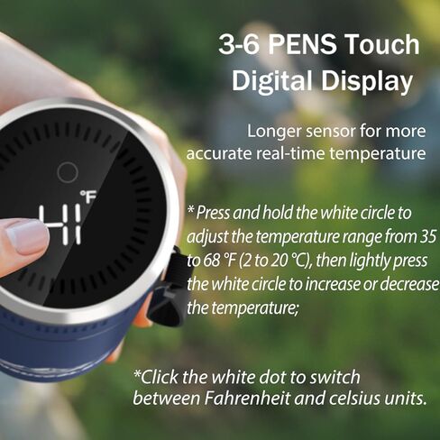 حالة سفر برودة الأنسولين ، تبريد USB Type-C الذكي (35-46 درجة فهرنهايت من التحكم التلقائي) ، 20000 مللي أمبير في الساعة Power Bank & Charger ، معتمد من TSA ، شاشة مؤقتة رقمية ، مثالية للمسافرين السكريين in Saudi Arabia