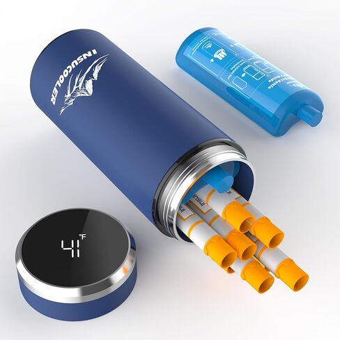 Insulin Cooler Travel Case,TSA Approved,48H Cooling for 3-7 Pens,Medication Cooler for Travel,Digital Temperature Display for Safe Travel in Saudi Arabia