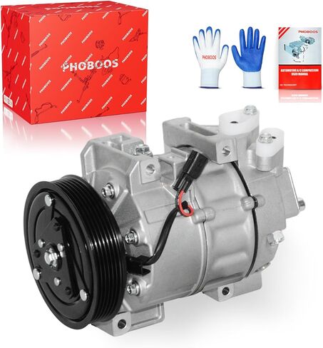 PHOBOOS A/C Compressor with Clutch Compatible with Nissan Altima 2007-2012 L4 2.5L, Nissan Sentra 2007-2012 2.5L, Fast Cooling, Low Noise, Easy Installation, Ref. CO-10886C, 68664 in Saudi Arabia