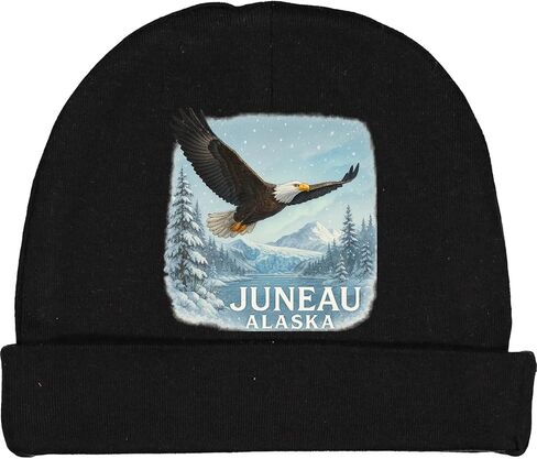 inktastic Juneau Alaska Bald Eagle Mountain Landscape Baby Beanie Hat in Saudi Arabia