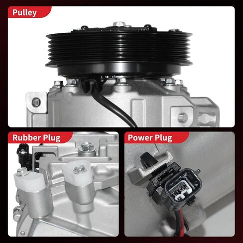 PHOBOOS A/C Compressor with Clutch Compatible with Nissan Altima 2007-2012 L4 2.5L, Nissan Sentra 2007-2012 2.5L, Fast Cooling, Low Noise, Easy Installation, Ref. CO-10886C, 68664 in Saudi Arabia