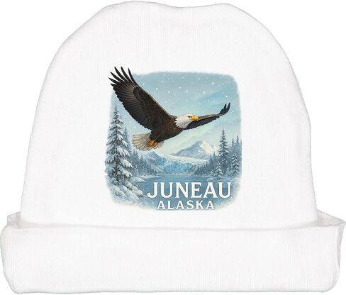 inktastic Juneau Alaska Bald Eagle Mountain Landscape Baby Beanie Hat in Saudi Arabia