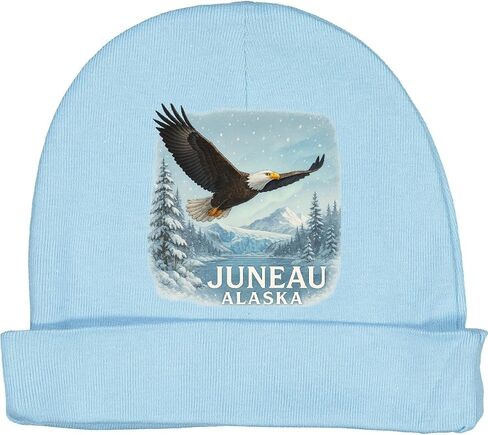 inktastic Juneau Alaska Bald Eagle Mountain Landscape Baby Beanie Hat in Saudi Arabia