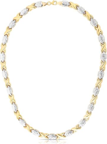 Floreo 10k Fine Gold Stampato XOXO Friendship and Relationship Hugs and Kisses Chain Necklace in Saudi Arabia