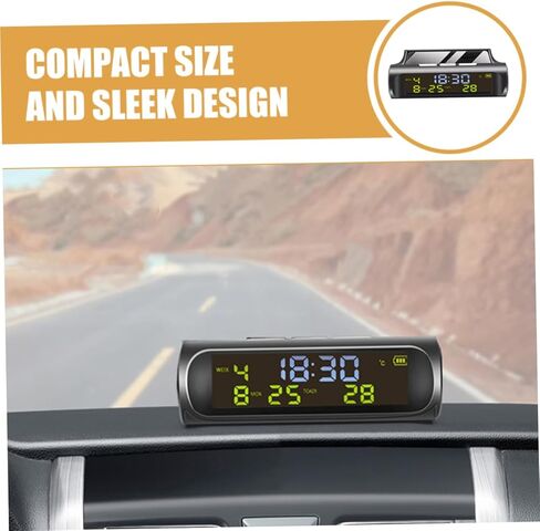 ساعة درجات الحرارة التي تعمل بالطاقة بالطاقة الشمسية ، ساعة دقيلية الرقمية مع تاريخ عرض درجة الحرارة للمركبات الملحقات الأساسية للسيارات لقراءات دقيقة in Kuwait
