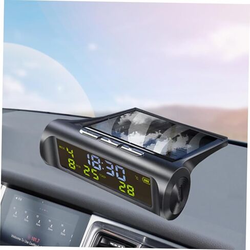 ساعة درجات الحرارة التي تعمل بالطاقة بالطاقة الشمسية ، ساعة دقيلية الرقمية مع تاريخ عرض درجة الحرارة للمركبات الملحقات الأساسية للسيارات لقراءات دقيقة in Kuwait