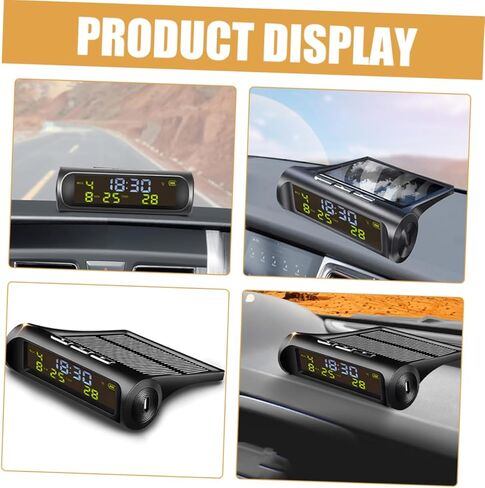 ساعة درجات الحرارة التي تعمل بالطاقة بالطاقة الشمسية ، ساعة دقيلية الرقمية مع تاريخ عرض درجة الحرارة للمركبات الملحقات الأساسية للسيارات لقراءات دقيقة in Kuwait